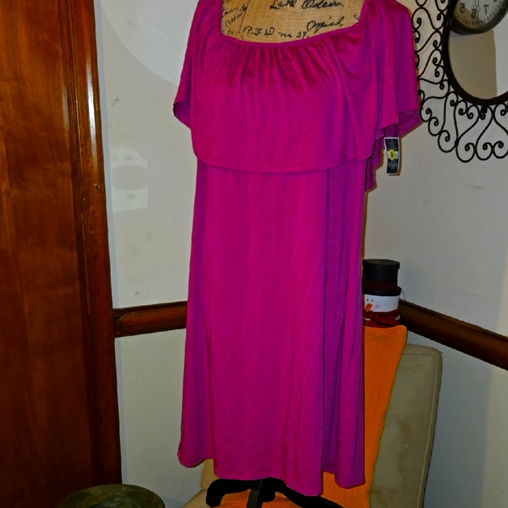 Pink Tiered Midi Sundress with Flutter Sleeves